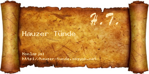 Hauzer Tünde névjegykártya